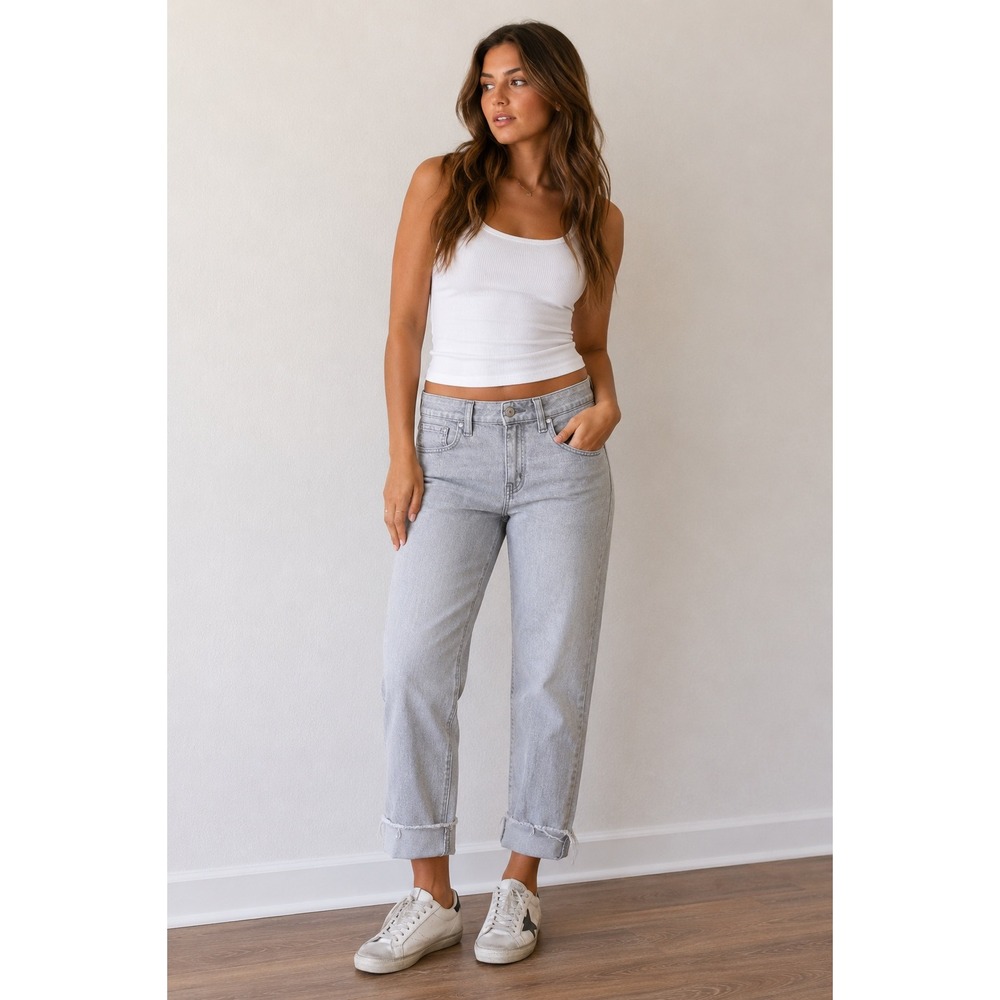 GAP Universal Jegging Mid Rise Light Grey Skinny Jeans Raw Hem 29 8T D144